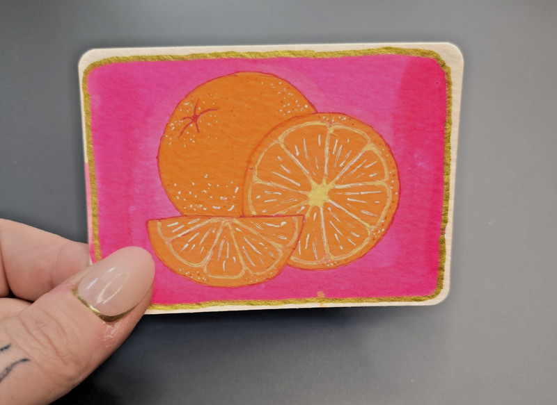 ACEO Original Painting, «Juicy», Oranges, 3 of 10, by Briana Mullins