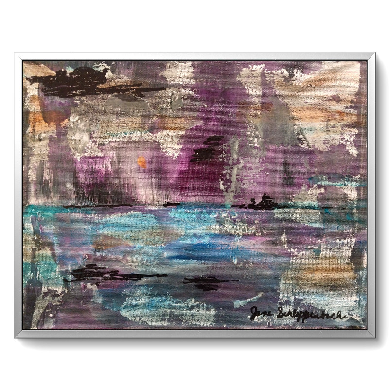 Modern Expressionistic Original 8×10 Signed Canvas Acrylic Art Enchanted Evening