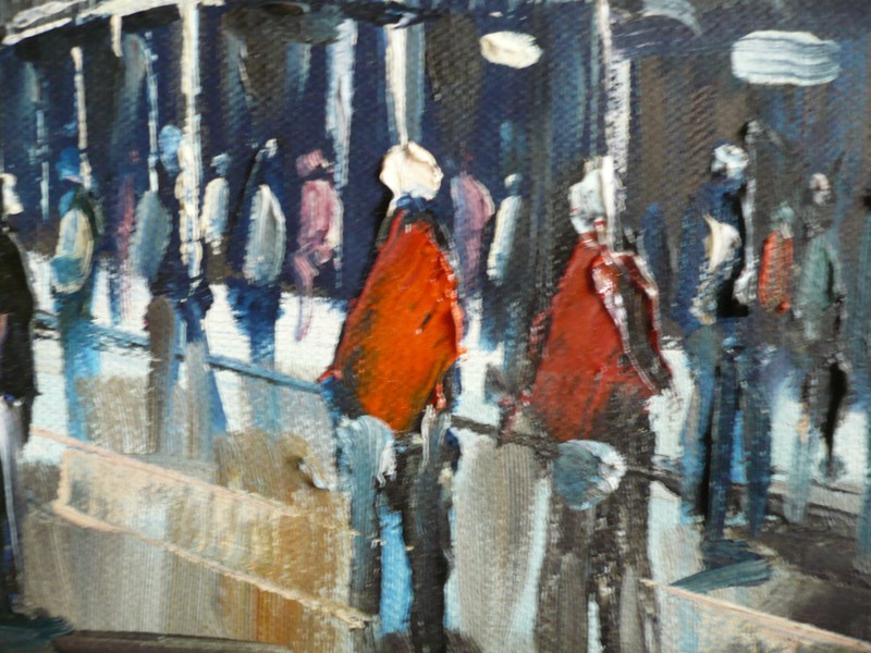 WALTER KLAPSCHINSKI GERMANY QUEBEC ARTIST MOD OIL Street Scene MODERN CITYSCAPE gallery