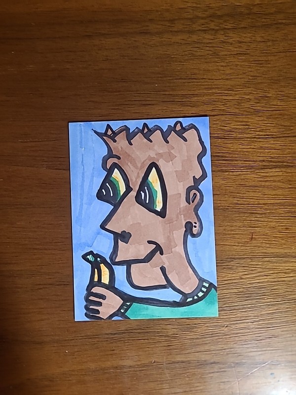 Original Art Aceo Card Bananas About Potassium Healthy Art Potassium Freak