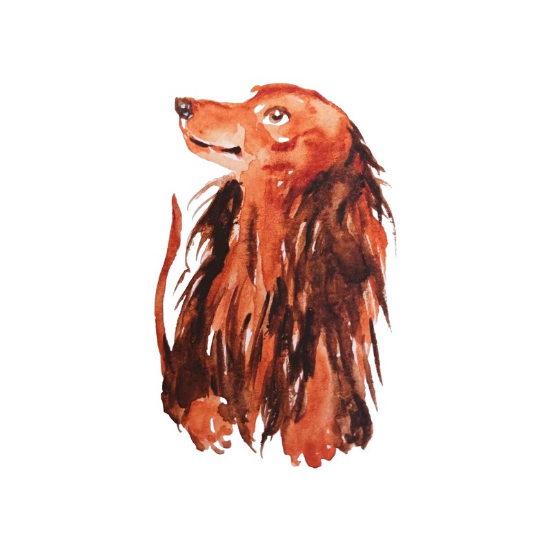 dachshund dog art original signed painting,home design,pet lover best gift 3×4″