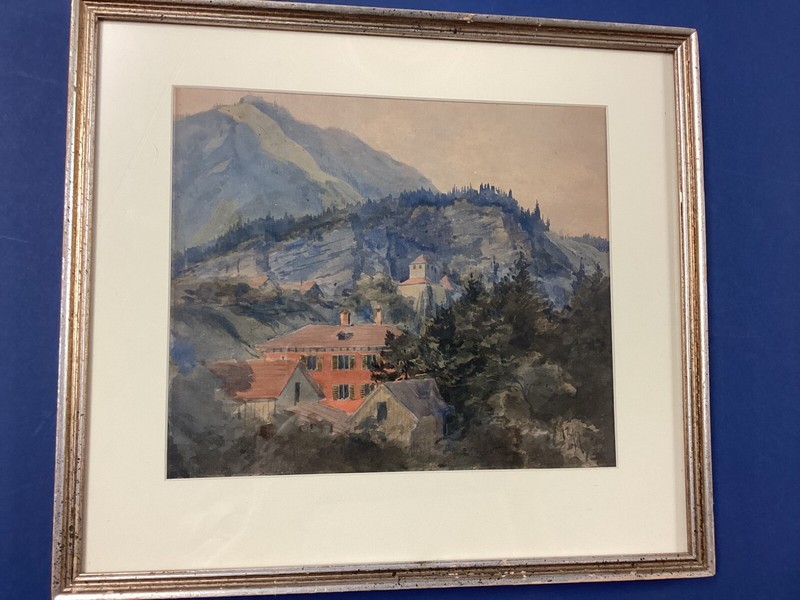 Antique Swiss Alps Watercolor?