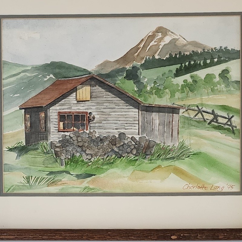 Vintage Charlotte Lang 1995 Original Watercolor Painting Mountain Landscape Art gallery