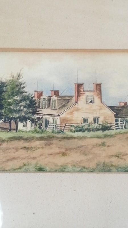 Antique Sept 1892 Signed AMB Painting Country Farm House gallery