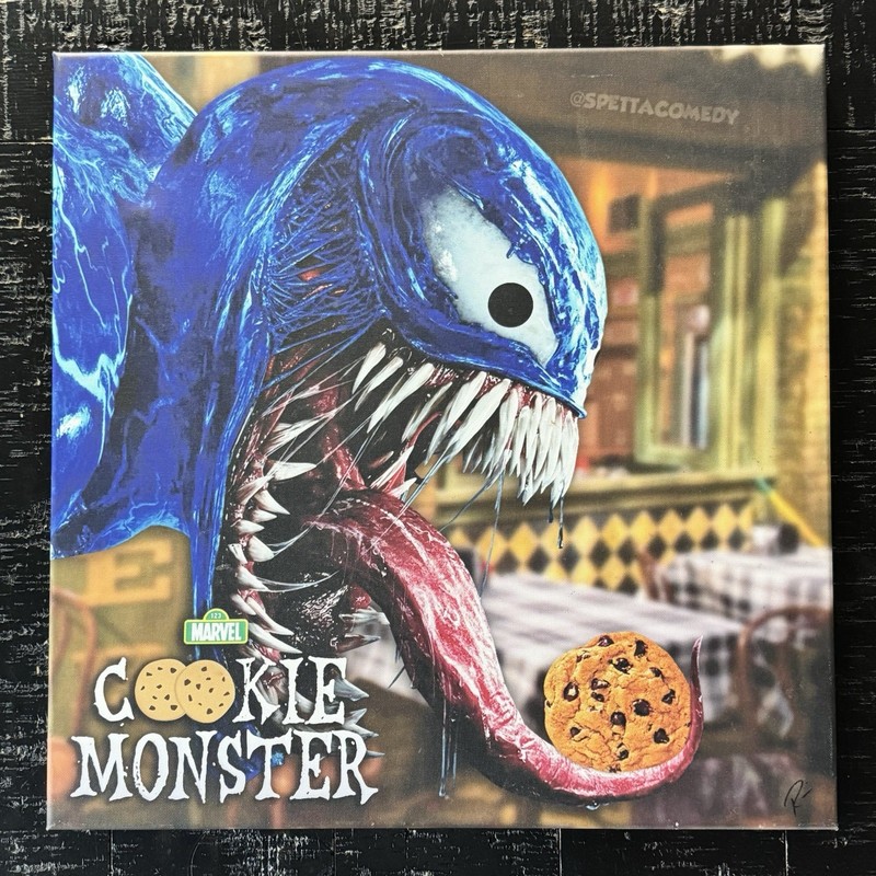 20×20 Canvas Art, Marvel Sesame Street MashUp, Cookie Monster Venom @SuperSpetta