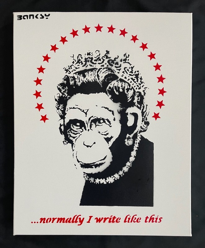 Banksy Rare Large Dismaland Painting 2015 with paperwork