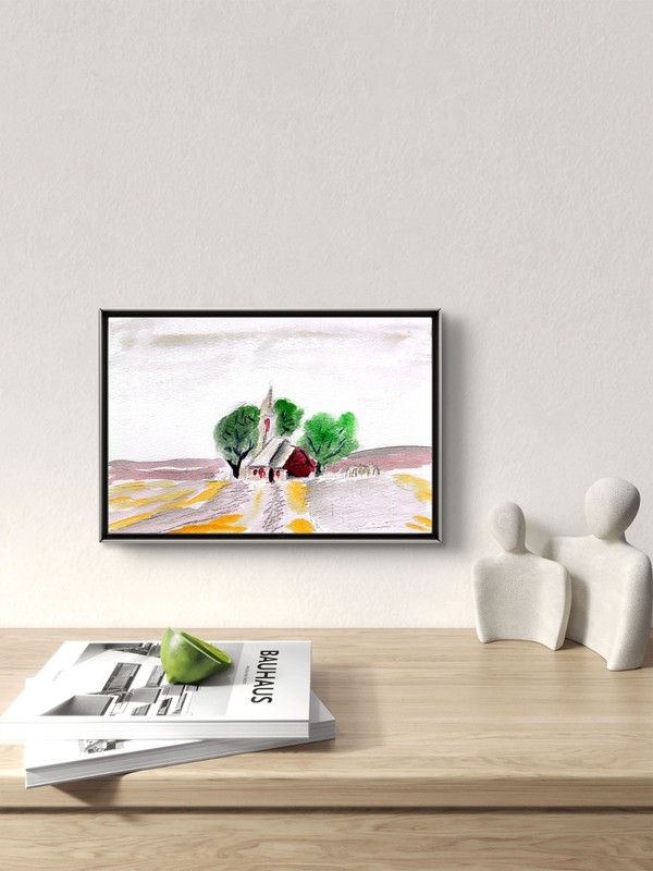 Contemporary Landscape Expressionist Original Painting Watercolor 5x7 gallery