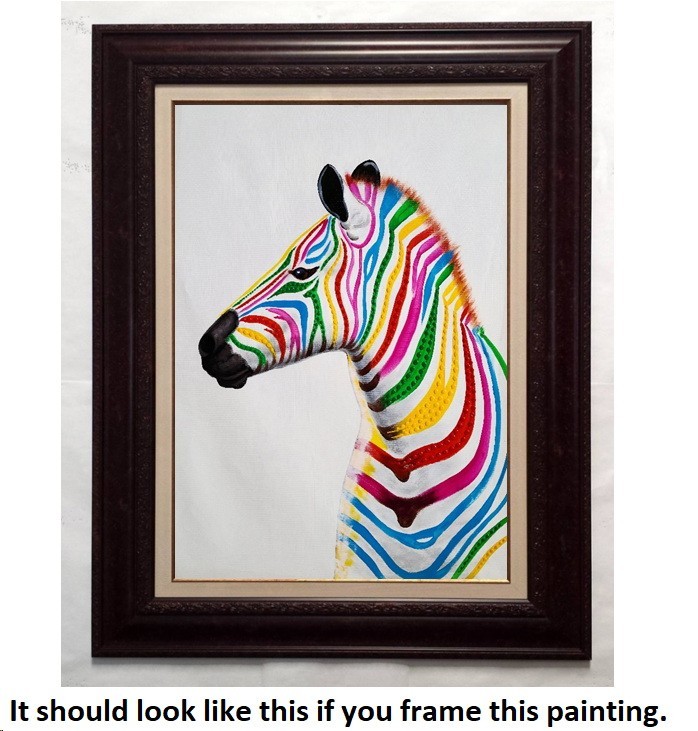 Zebra #2 , 36x24 - 100% Hand painted Oil Painting on Canvas gallery