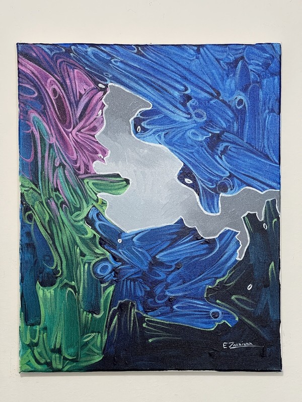 Enrique Zaldivar, Original Acrylic Painting, Abstract Art, Cuban Artist, Signed