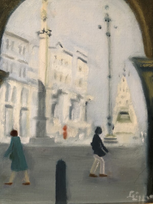 Unknown Expressionist City Marketplace People Architecture 80s gallery