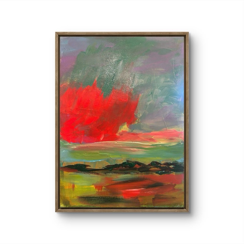 UNFRAMED Abstract on Сanvas wall-art signed Down To Earth 12×16 Brand New