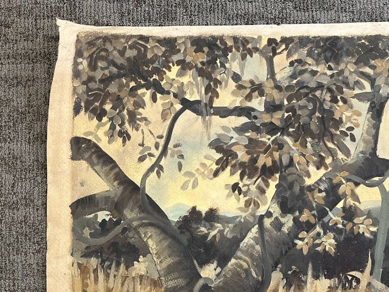 c1940s Gorilla Dragging Man Safari Adventure Painting by Theodore Ted Kolanoski gallery