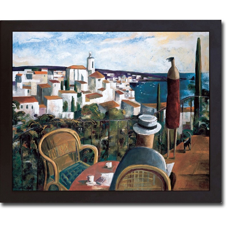 Black Floater-Framed Chez Mon Ami by Lourenco Canvas Giclee Art (23 x 31 in)
