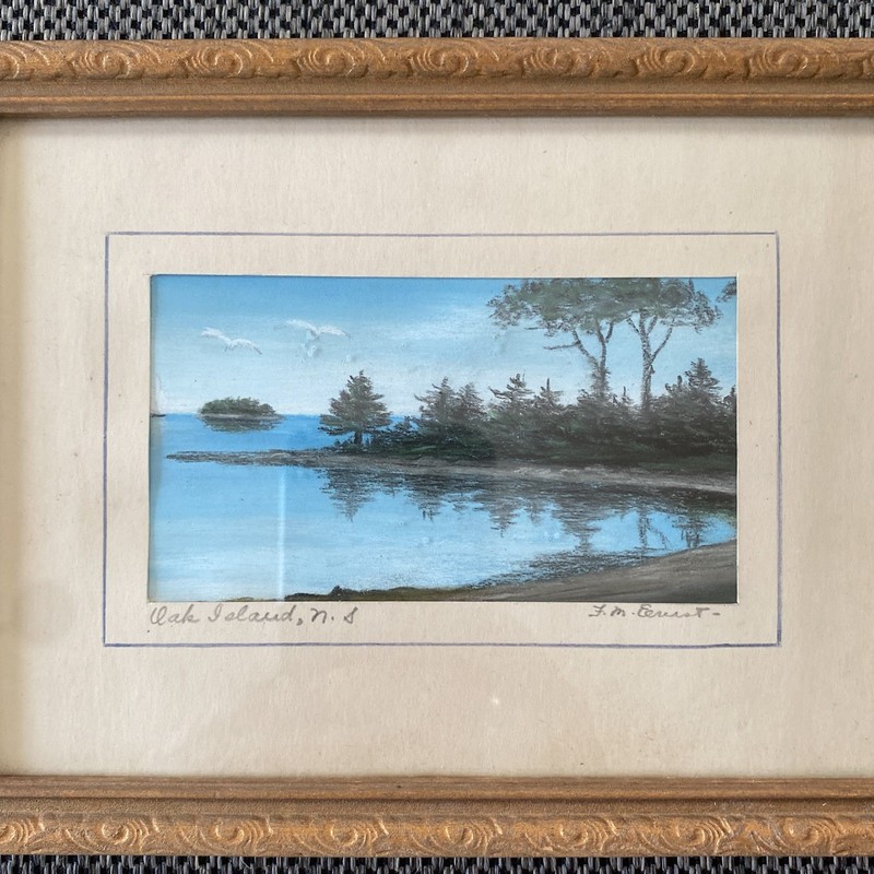 Oak Island Vintage Painting Nova Scotia Treasure Curse Miniature Fannie Ernst