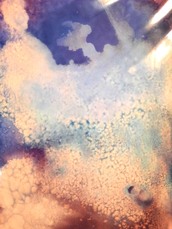 Watercolor Abstract Painting «Foggy Space». Paul Eres Nebula Galaxy 6×9