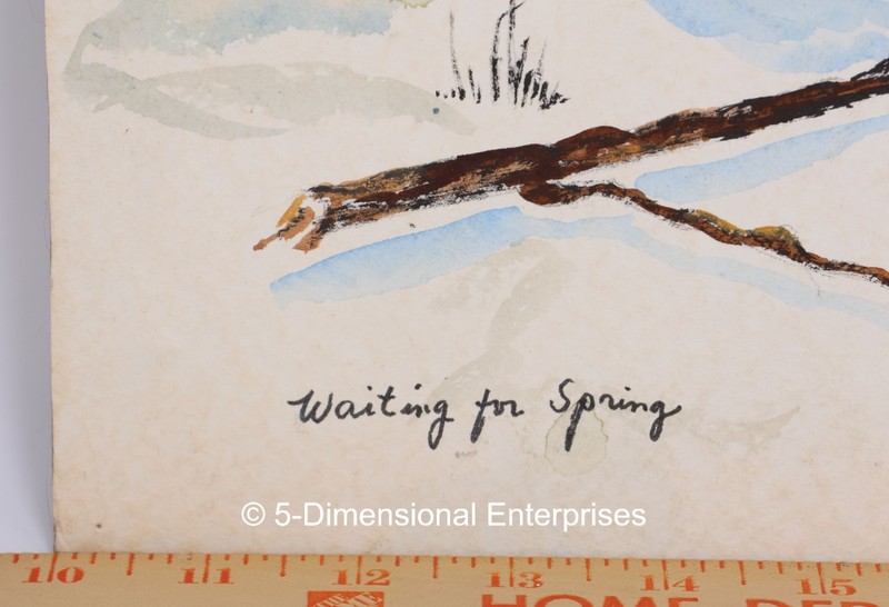 D Holby WAITING FOR SPRING Snowscape 17 1/2 x 14 3/4" Watercolor on Board gallery