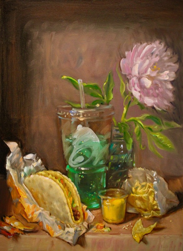 Taco Bell (Hand Embellished) VERRIER Still life oil painting, fine art canvas