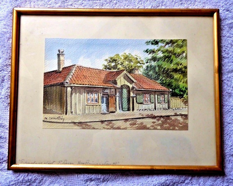 VINTAGE ORIGINAL WATER COLOR PAINTING STOCKHOLM SODERMANNAGATAN SWEDEN