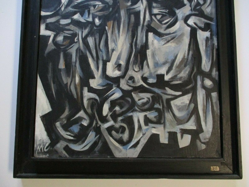 MILTON COHEN PAINTING AMERICAN MID CENTURY ABSTRACT CUBIST CUBISM PORTRAIT MOD gallery