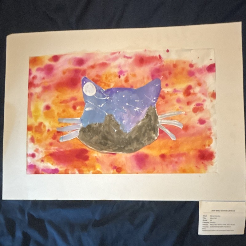 Mason Linton Abstract Cat Original Watercolor on Paper 11×14 2021 OOAK