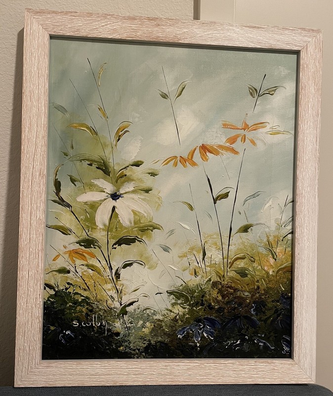 S. COLBY OIL ON CANVAS IMPRESSIONIST FLORAL PAINTING SIGNED – See Photos