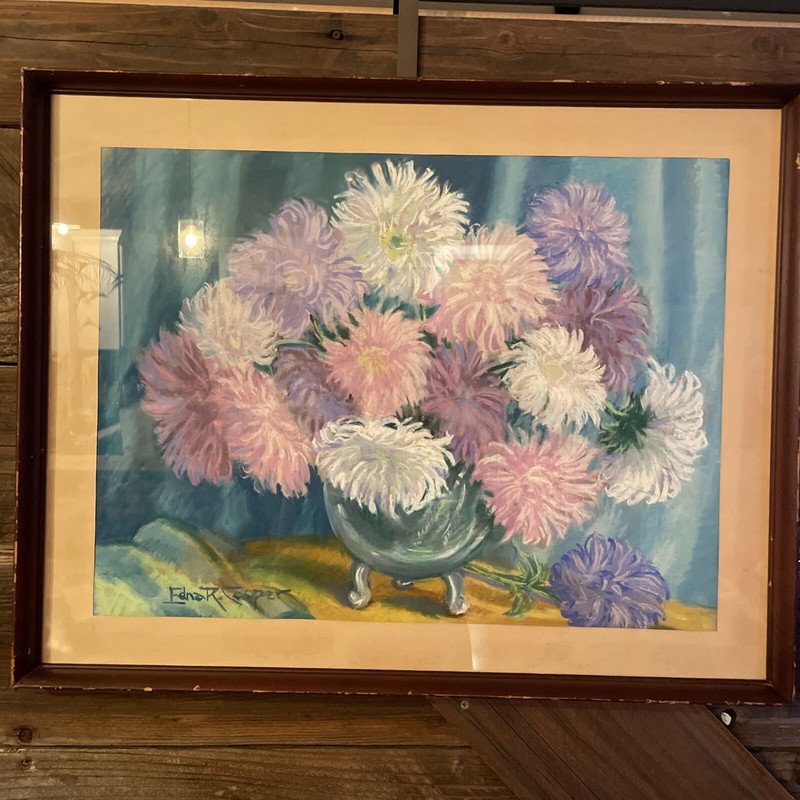 EDNA R. COOPER Early California Floral Still Life – Pastel Painting