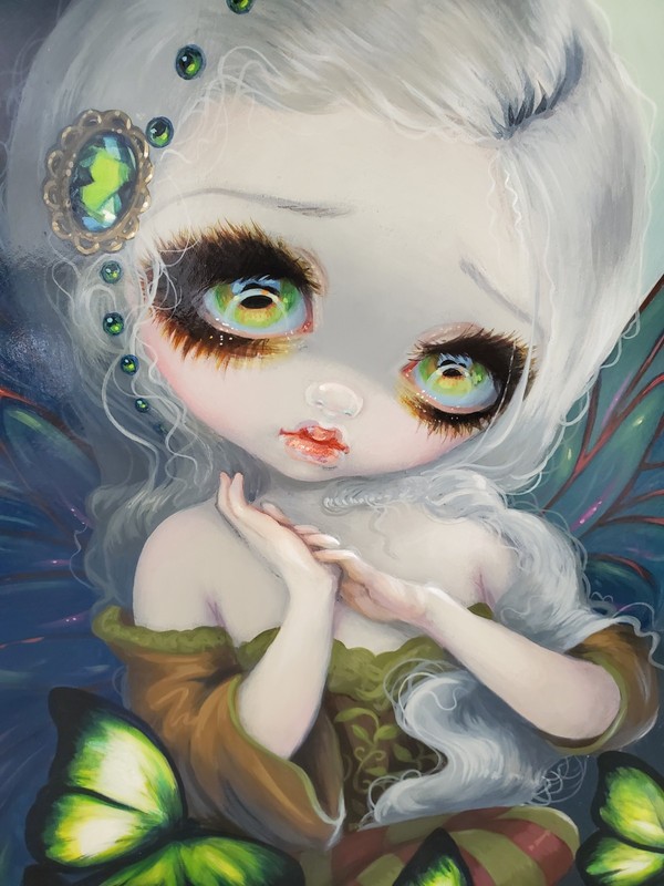 Absinthe Butterflies Jasmine Becket-Griffith ORIGINAL PAINTING big eyes pop art gallery