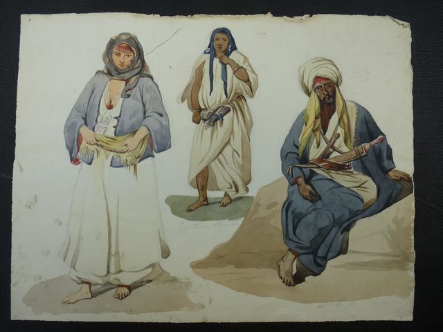 Watercolor «Oriental» circa 1900 / unknown artist Arab Bedouin