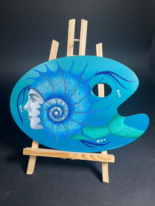 Acrylic On Wood Carlos Bustillos cuban art 19x18 In