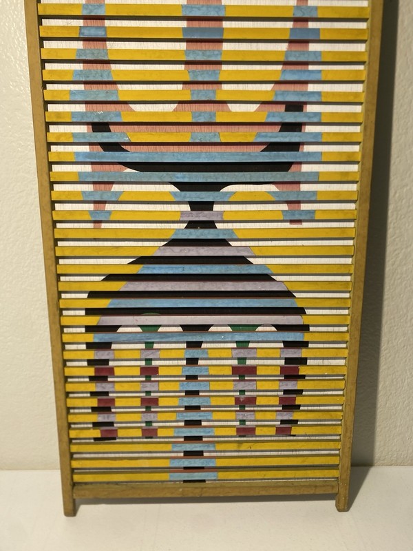 Agam Style Mid Century Op Art Painting Wood Sculpture Very Cool 1950s Mystery gallery