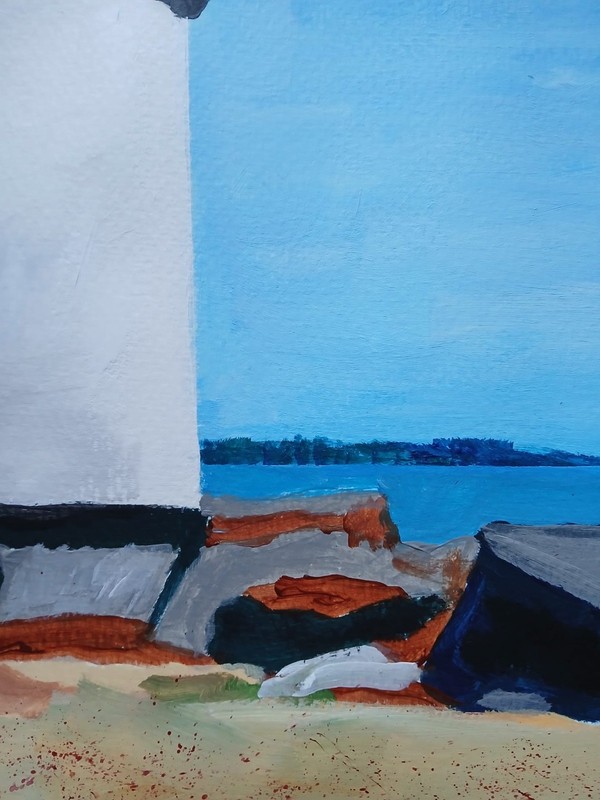 Impressionism 11x14 Cape Cod Ocean Lighthouse acrylic painting Art original gallery