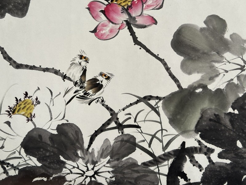 Chinese scroll painting -Summer Lotus