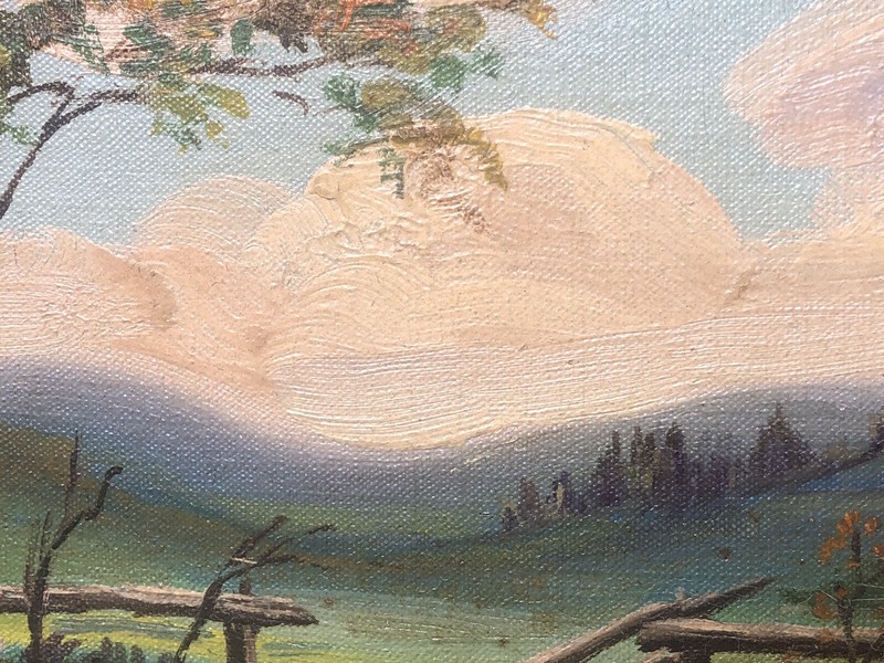 Cecil C. Bell 1906-1970 Listed WA / NY 1954 Miniature Oil Painting Woodstock gallery