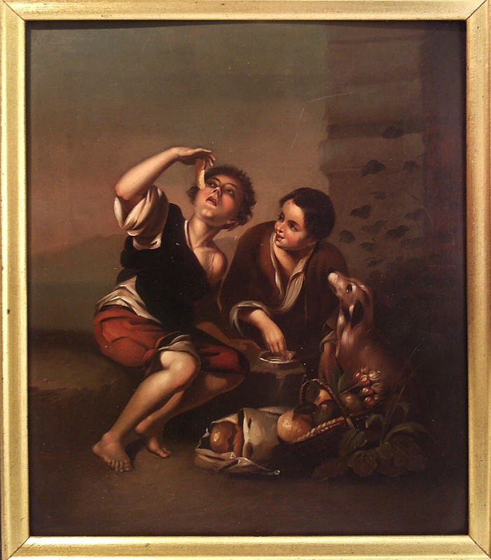 AFTER BARTOLOME ESTEBAN MURILLO, SPAIN 1618-1682 19TH C COPY OIL on TIN PAINTING gallery