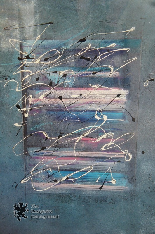 Abstract Art Original Mixed Media Print/Painting Signed By Artist 35" x 41" gallery