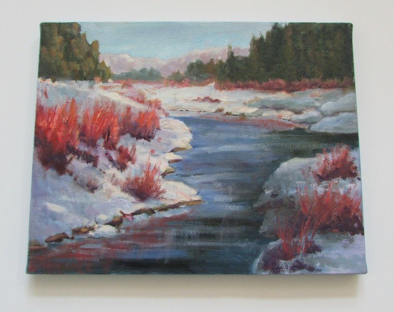 Ellen Walton Santa Fe Landscape Winter Mountain River Bank