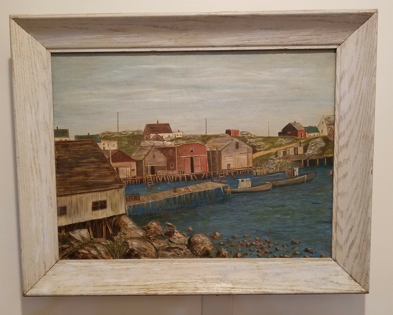 Nova Scotia Original Mid Century Oil Painting, HARVEY BRADSHAW, Peggys Cove