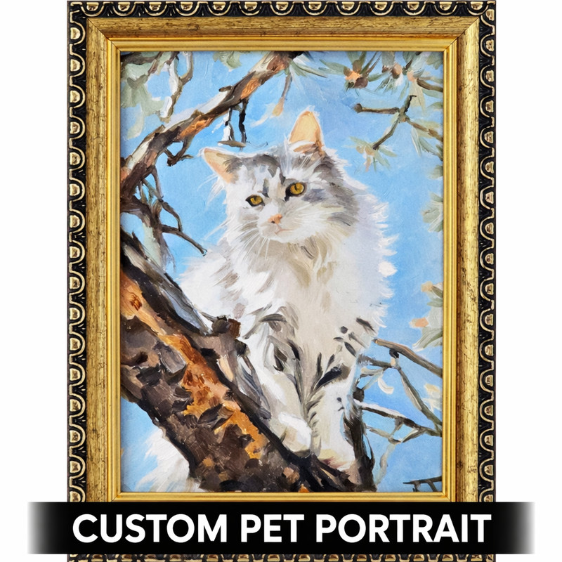 Original Oil Painting Custom Cat Portrait From Your Photo Hand Painted Pet Art