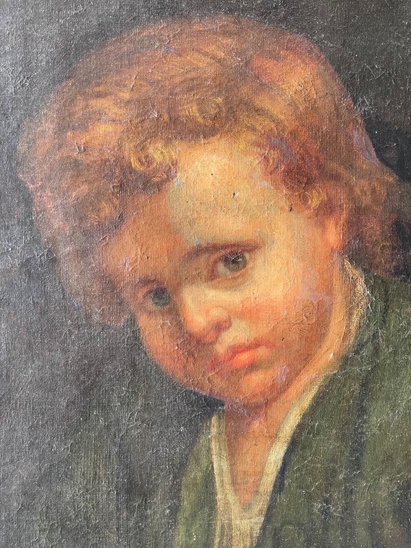 Circle of Jean Baptiste GREUZE - Antique French Old Master Oil - Study of a Boy gallery