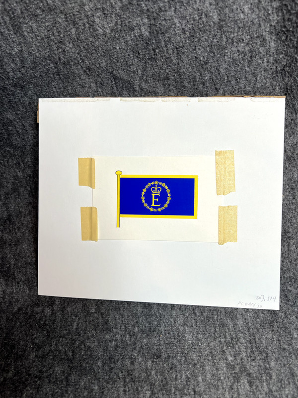 OOAK Drawing of Queen Elizabeth’s Personal Flag for World Book Encyclopedia