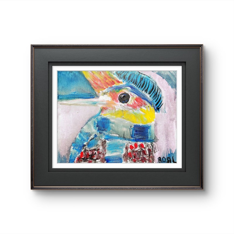 Hummingbird In The Cold Abstract Expressionist Original Painting Canvas