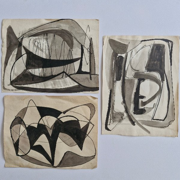 Maria Laura San Martin – Tres obras abstractas originales