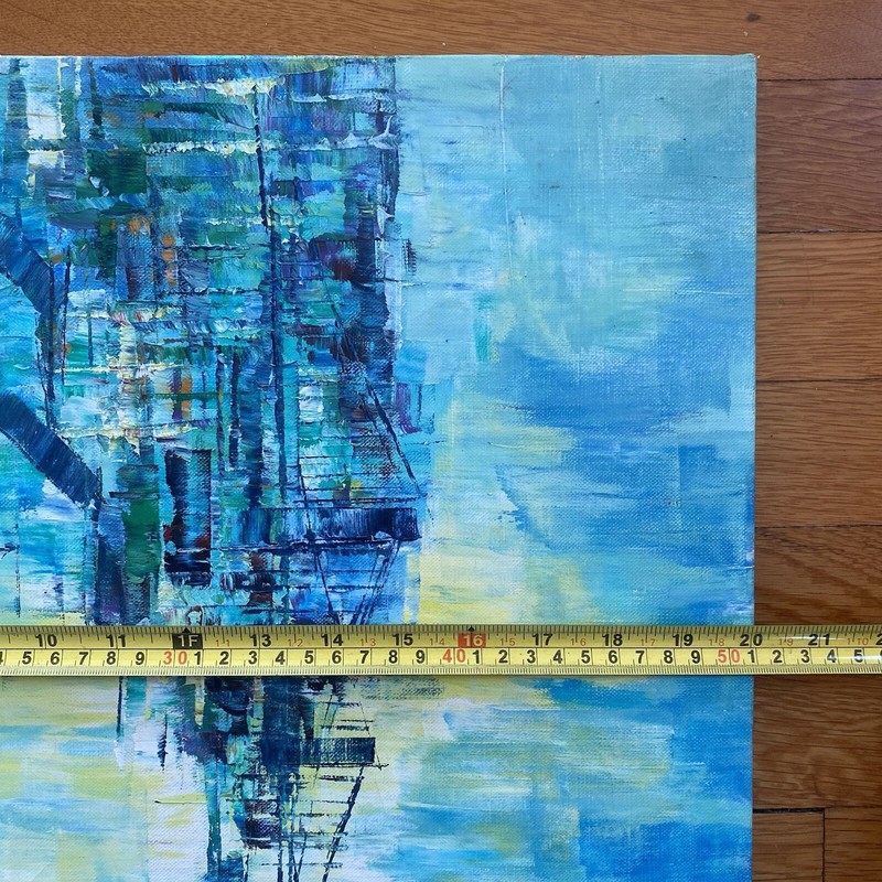 Vintage Abstract Cityscape MCM - Original Painting Art Landscape Cheng Jinlu? gallery