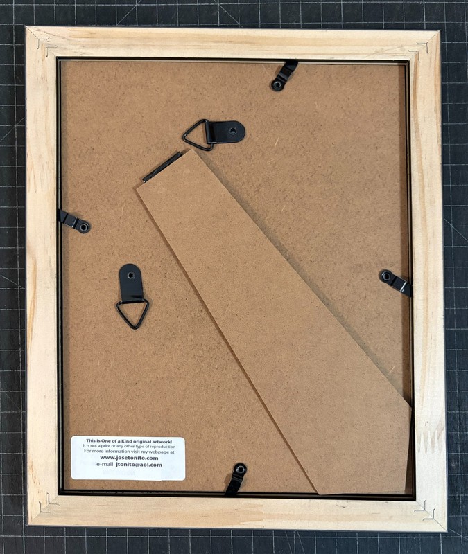 Tonito Original painting.Matted & Framed.Organic surrealism.Bike Ride.Unique art gallery