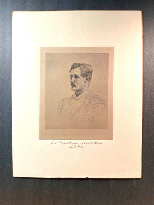 VINTAGE RARE LATE 19TH CENTURY LITHO SEPIA PRINT 0F JACOB PLEYDELL-BOUVERIE
