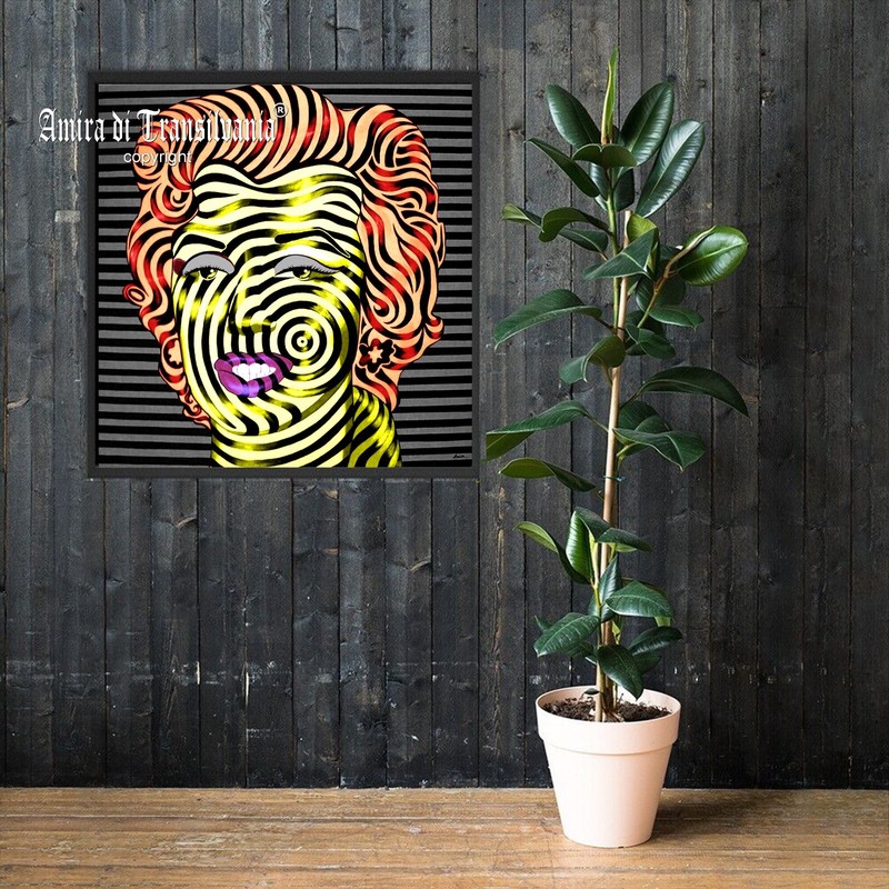 Contemporary Wall Art Painting Marilyn Monroe Famouse Portrait Woman Pop Artist gallery