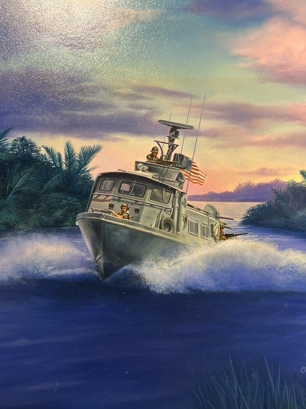 George A. Bush, Original Art, Harlequin Books, Vietnam Ground Zero, Patrol Boat