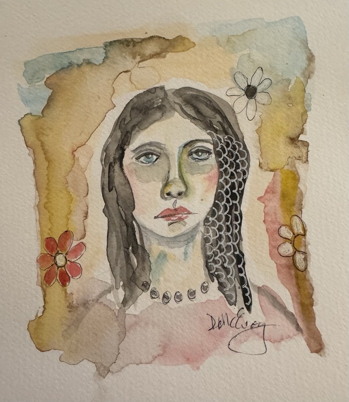 Original Watercolor Outsider Art painting – 6×6 How Could it Be Simple”