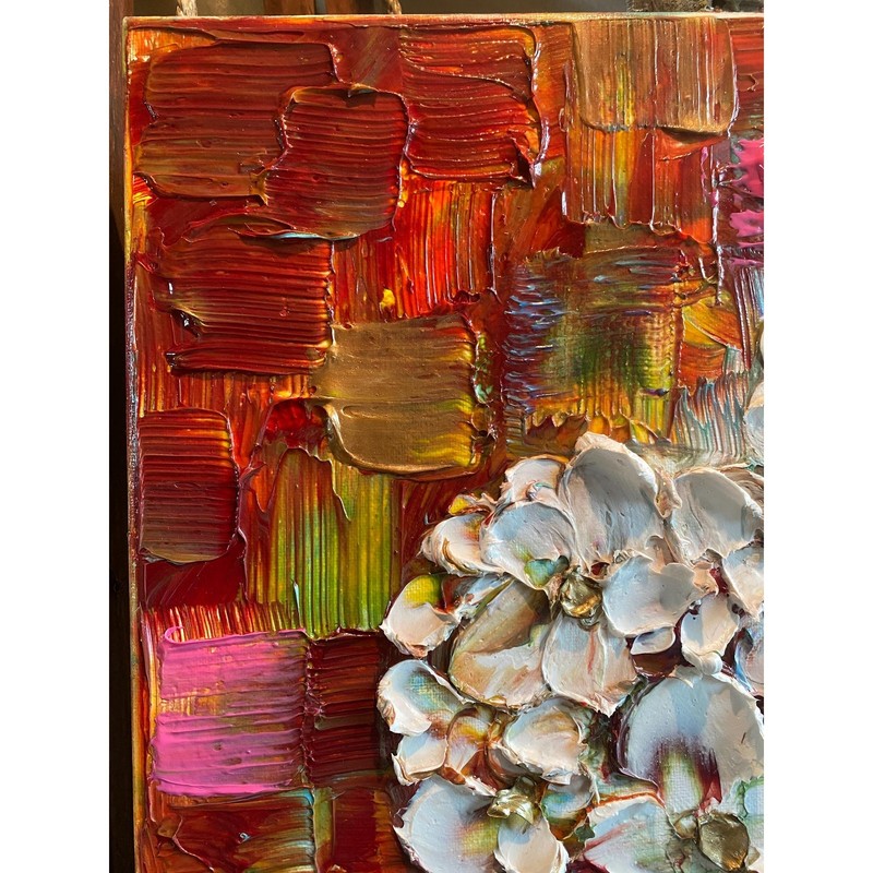 Original multi-color Heart Painting Textured, palette knife art, Heart & Key gallery