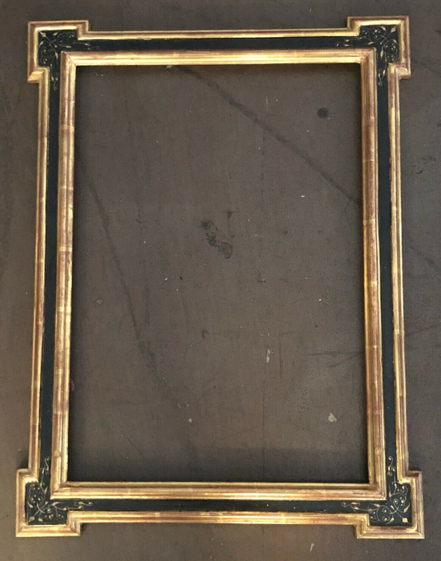 14″ X 20″ SGRAFFITO KEY CORNERS GILDED IN 22K GOLD WITH BLACK PANELS